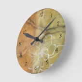 Abstract Silhouette schilderen op Tan-achtergrond Ronde Klok (Hoek)