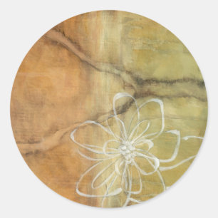 Abstract Silhouette schilderen op Tan-achtergrond Ronde Sticker