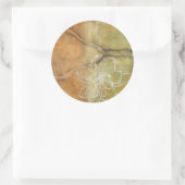 Abstract Silhouette schilderen op Tan-achtergrond Ronde Sticker (Tas)