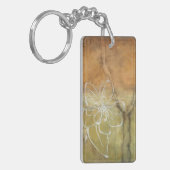 Abstract Silhouette schilderen op Tan-achtergrond Sleutelhanger (Voorkant Links)