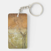 Abstract Silhouette schilderen op Tan-achtergrond Sleutelhanger (achterkant)