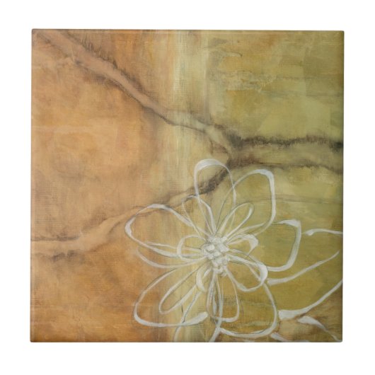 Abstract Silhouette schilderen op Tan-achtergrond Tegeltje (Voorkant)