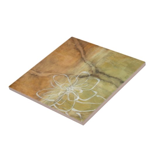 Abstract Silhouette schilderen op Tan-achtergrond Tegeltje (Zijkant)