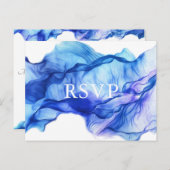 Abstract Silk Blue RSVP-Briefkaart Briefkaart (Voorkant / Achterkant)
