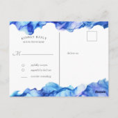 Abstract Silk Blue RSVP-Briefkaart Briefkaart (Achterkant)