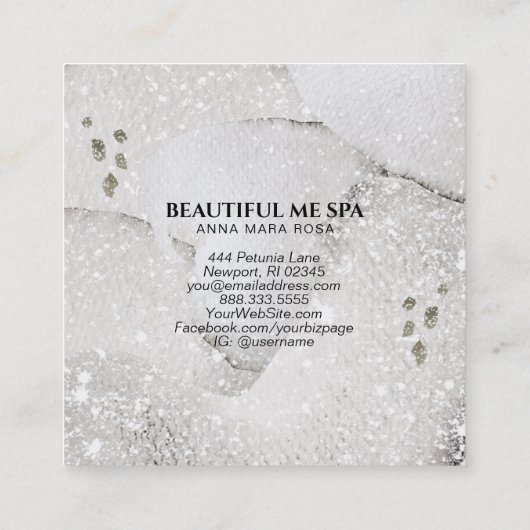 *~* Abstract Silver Black Glitter Visitekaartje (Achterkant)