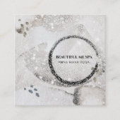 *~* Abstract Silver Black Glitter Visitekaartje (Voorkant)