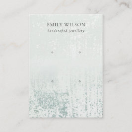Abstract Silver Rain Aqua 2 Stud Earning Display Visitekaartje