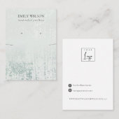 Abstract Silver Rain Aqua Ketting Veroorbaar beeld Visitekaartje (Voorkant / Achterkant)