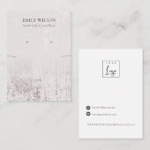 Abstract Silver Rain Aqua Ketting Veroorbaar beeld Visitekaartje (Voorkant / Achterkant)