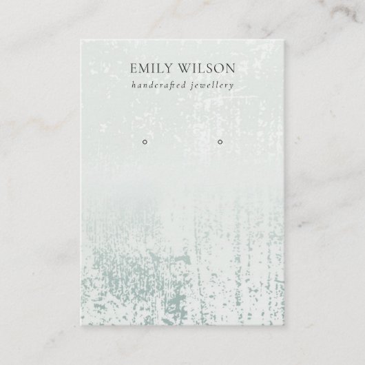 Abstract Silver Rain Aqua Texture Earring Display Visitekaartje (Voorkant)