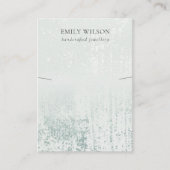 Abstract Silver Rain Aqua Texture Ketting Display Visitekaartje (Voorkant)
