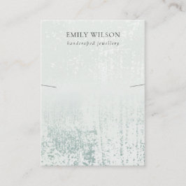 Abstract Silver Rain Aqua Texture Ketting Display Visitekaartje
