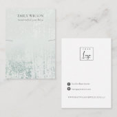 Abstract Silver Rain Aqua Texture Ketting Display Visitekaartje (Voorkant / Achterkant)