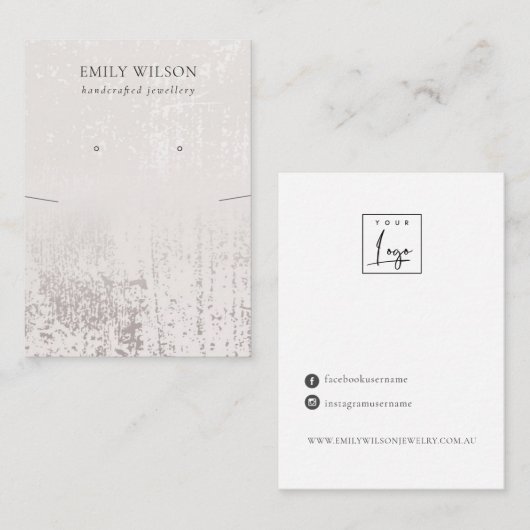 Abstract Silver Rainfall-Ketting Veroorbaar beelds Visitekaartje (Voorkant / Achterkant)