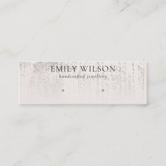 Abstract Silver Rainfall Stud Veroorbaar beeldsche Mini Visitekaartje (Voorkant)