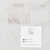 Abstract Silver Roos Gold Stud Oorsprongsvertoning Vierkante Visitekaartje (Voorkant / Achterkant)