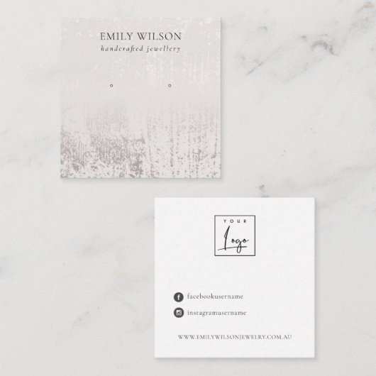 Abstract Silver Roos Gold Stud Oorsprongsvertoning Vierkante Visitekaartje (Voorkant / Achterkant)