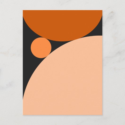 Abstract Sinaasappel en perzikcirkels Briefkaart (Voorkant)