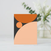 Abstract Sinaasappel en perzikcirkels Feestdagenkaart (Staand voorkant)