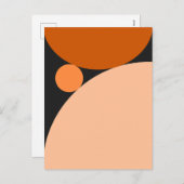 Abstract Sinaasappel en perzikcirkels Feestdagenkaart (Voorkant / Achterkant)