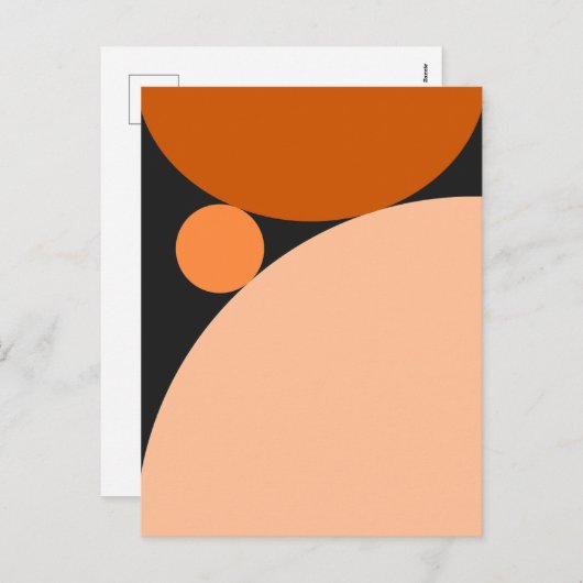 Abstract Sinaasappel en perzikcirkels Feestdagenkaart (Voorkant / Achterkant)