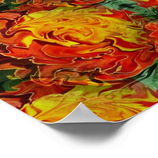 Abstract Sinaasappel Geel Groen Poster (Hoek)