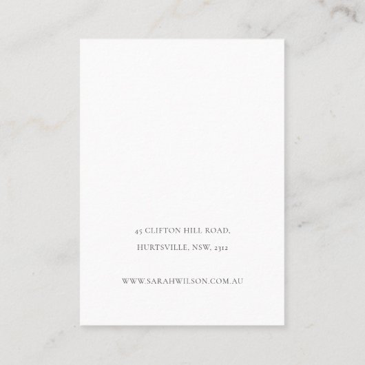 Abstract  Sinaasappel Leaf Ketting Earring Display Visitekaartje (Achterkant)