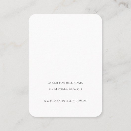 Abstract  Sinaasappel Leaf Ketting Earring Display Visitekaartje (Achterkant)