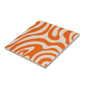 Abstract Sinaasappel Marmeren Groovy Stripe Bold M Tegeltje (Zijkant)