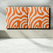 Abstract Sinaasappel Marmeren Groovy Stripe Bold M Tegeltje