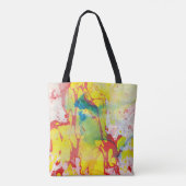 Abstract Sjabloon Geel Rood Blauw Groen Paars Tote Bag (Achterkant)