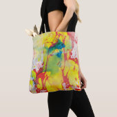 Abstract Sjabloon Geel Rood Blauw Groen Paars Tote Bag (Dichtbij)