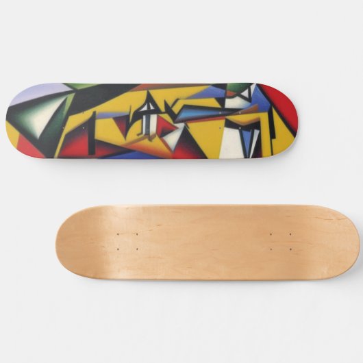 Abstract skateboard van Cubist (Horizontaal)