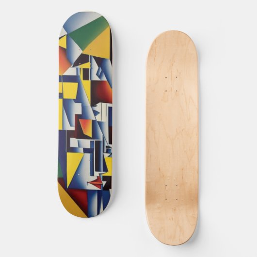 Abstract skateboard van Cubist (Voorkant)