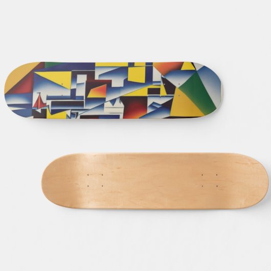 Abstract skateboard van Cubist (Horizontaal)