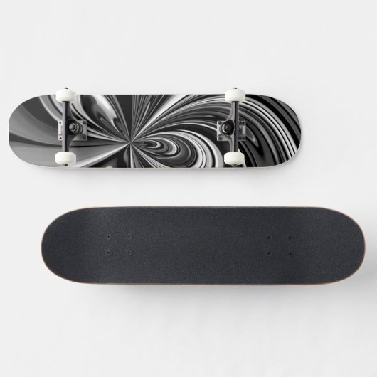 Abstract skateboard van zwarte en witte bol (Horizontaal)