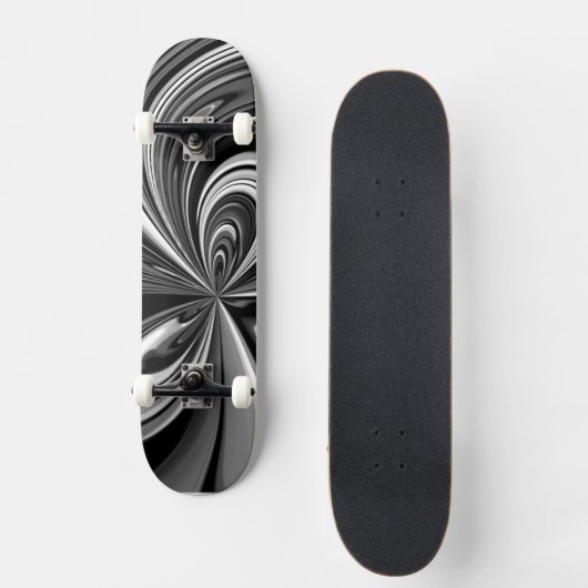 Abstract skateboard van zwarte en witte bol (Voorkant)