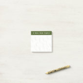 Abstract Sketchy Lines Personalized | Olive Green Post-it® Notes (Op bureau)
