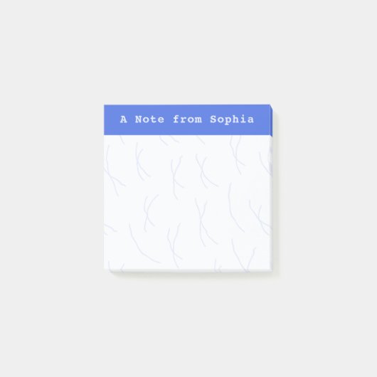 Abstract Sketchy Lines Personalized | Royal Blue Post-it® Notes (Voorkant)