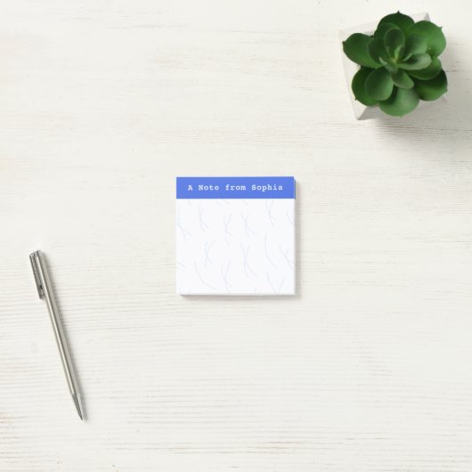 Abstract Sketchy Lines Personalized | Royal Blue Post-it® Notes (Kantoor)