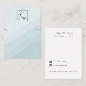 Abstract Sky Blue Waves Ketting Band Logo Display Visitekaartje (Voorkant / Achterkant)