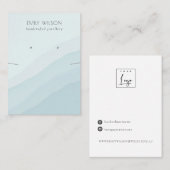 Abstract Sky Blue Waves Ketting oorscherm Visitekaartje (Voorkant / Achterkant)