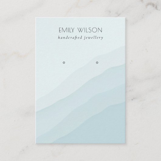 Abstract Sky Blue Waves Stud Earning Display Visitekaartje (Voorkant)