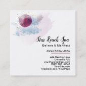 *~* Abstract Sky Cosmo Stars Waterverf Universe Vierkante Visitekaartje (Achterkant)