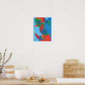 Abstract Sleutel Blauwe Harmonie Print (Keuken)
