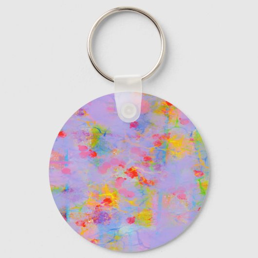 Abstract Sleutelkoord met Wilde Bloemen Ontwerp Sleutelhanger (Voorkant)