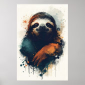 Abstract Sloth Wall Art – Relaxed Animal Poster (Voorkant)