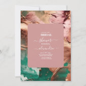 Abstract smaragdgroen roos gouden bruid kaart (Voorkant)