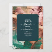 Abstract smaragdgroen roos gouden bruid kaart (Voorkant)